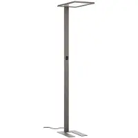 PRIOS Vloerlamp Taronis, dimbaar, alu / grijs / zink, Werkkamer / Kantoor, Aluminium, Modern