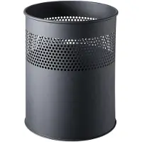Helit prullenmand the dot H2515795, 15 l, Ø 25,7 x H 32,1 cm, rond, zwart metaal, geperforeerd decor, mat