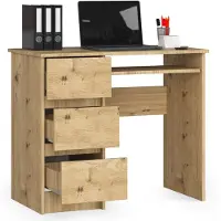 Akord Bureau Links A-6 / Computerbureau / Computer Tafel / Bureautafel Rechts / Artisan Eik / 90 x 77 x 50 cm