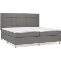 Syfax Boxspring met matras stof donkergrijs 200x200 cm