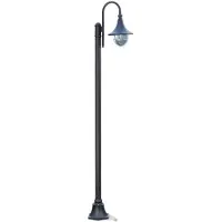 LINDBY buitenlamp Daphne, 220 cm, zwart, E27, IP44 dimbaar, zwart, Aluminium, Modern