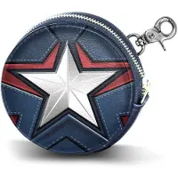 KARACTERMANIA - Marvel - Captain America - Moed - Cookie Portemonnee Heren Dames - Geldbeugel - Blauw