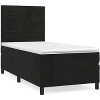 Syfax Boxspring met matras fluweel zwart 90x200 cm