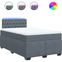 vidaXL Boxspring met matras fluweel donkergrijs 120x190 cm