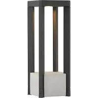 LUCANDE Sokkellamp buiten Kalisa, alu / grijs / zink, Aluminium, Modern, LED buitenlamp
