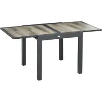 Outsunny Gartentisch Aluminium, Kunststoff Beige+Grau
