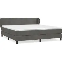 Syfax Boxspring met matras fluweel donkergrijs 160x200 cm