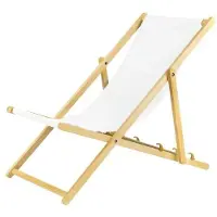 Sonstiges Lehátko, witte set van 4 inklapbare houten ligstoelen met veiligheidssysteem. Inklapbare stoel, ligstoel, strandligstoel, tuinligstoel, ligbed