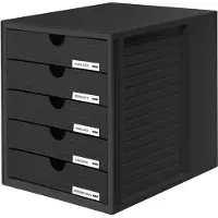 HAN ladekast - 5 gesloten laden - zwart - HA-1450-13