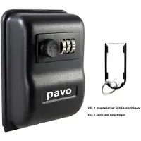 Pavo Sleutelkast 1 Haak Combinatieslot 8016679 Zwart