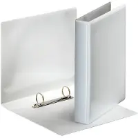 Esselte personaliseerbare ringmap PP voor ft A5 rug van 4,7 cm, 2 D-ringen van 25 mm, wit - 4 stuks