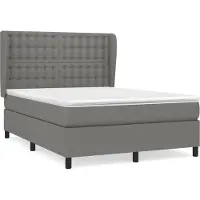 Syfax Boxspring met matras stof donkergrijs 140x200 cm
