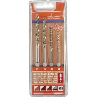 Alpen 603002100 Hout-spiraalboorset 4-delig 3 mm, 4 mm, 5 mm, 6 mm 1/4 (6.3 mm) 1 set(s)