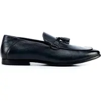 WITTCHEN Heren Leren Loafers met Kwastje, Marineblauw, Natuurlijk Leer
