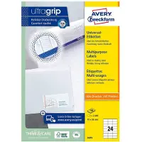 Avery-Zweckform 3475 Universele etiketten 70 x 36 mm Papier Wit 2400 stuk(s) Permanent hechtend Inkjet, Laser (zwart/wit), Laser (kleur), Kopiëren (zwart/wit),