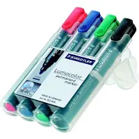 Staedtler Lumocolor 352 Permanentmarker Medium Ronde punt - 2 mm Kleurenassortiment Navulbaar 4 Stuks
