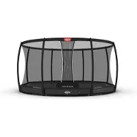 Berg Elite InGround 430 Trampoline - Rond - Safety Net Deluxe - Airflow Pro Springdoek - TwinSpring - Grijs