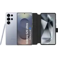 Samsung Galaxy S25 Ultra 512 Go Argent 5G + BlueBuilt Book Case Noir