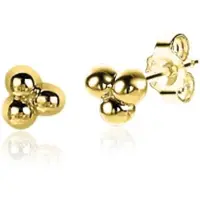 Zinzi zilveren oorknopjes 14K geel verguld 4mm 3 bolletjes ZIO2169G