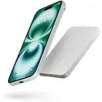 ZENS Slim Aluminium Powerbank 5000 mAh 1× Qi2 15 W MagSafe magnetisch draadloze powerbank Wit