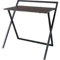 Teamson Home Thuiskantoor Vouwen Bureau - Donkerbruin/Zwart - Metaal Poten - 85,1cm Breed