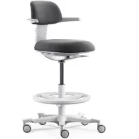 Hjh OFFICE Werkstoel / balie stoel TOP WORK 40 W Zitting stof / rugleuning stof donkergrijs