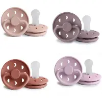 Frigg MOON Fopspeen set 4 stuks - Siliconen - Maat 2 - vanaf 6 maanden - Soft Lilac - Twilight Mauve- Blush - Powder Blush
