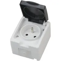 BES LED Buitenstopcontact - Opbouw - Enkel - Geaard - Waterdicht IP54 | België