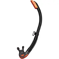 Tusa Platina II Hyperdry – Premium snorkel met Hyperdry-systeem en hypoallergene siliconen mondstuk – Oranje/Zwart – SP-170QB EO
