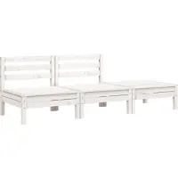 vidaXL Tuinbank 3-zits massief grenenhout wit