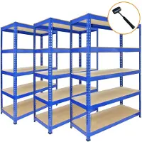 Monster Racking 3 x Blauwe Heavy Duty 5-Laags Stellingkast