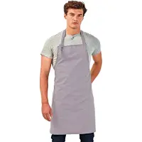 Premier Unisex Calibre Heavy Cotton Canvas Bib Apron (Pakket van 2) (Zilver)