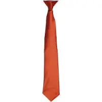 Premier Kleuren Heren Satin Clip Tie (Kastanje)