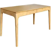 Sweeek - Tafel/bureau rubberhout essenfineer 2 laden - l 120 x b 60 x h 76 cm - alienor
