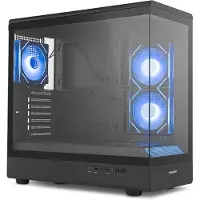 Nox Xtreme Hummer NXHUMMERSIGNALBK, Midi-toren, PC, zwart, ATX, micro ATX, SPCC, gehard glas, multi