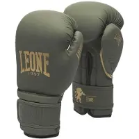 Leone1947 Black&gold Artificial Leather Boxing Gloves Groen 12 oz