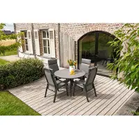 Van der Garde Tuinmeubelen Azoren/Dublin verstelbare ronde tuinset Ø120 cm. - Antraciet