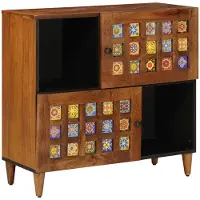 vidaXL Dressoir Walnotenhout 80 x 33 x 75 cm Massief Mango Hout
