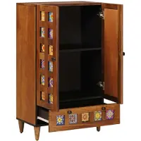vidaXL Highboard Walnotenhout 60 x 33,5 x 100 cm Massief Mango Hout