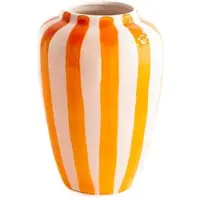 Val Pottery Foolish vaas D8cm H20cm Funky oranje streep