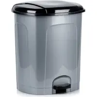 Orion - Kunststof Vuilnisbak met Pedaal - 50L - Grijs - Uitneembare Inzet - Ergonomische Bediening