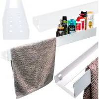 Zolta Serie - Witte Metalen Wandrek - 90x9x8 cm - Loftstijl