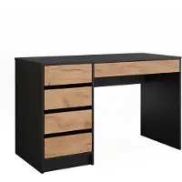 Vicco Bureau Sherry Antraciet/gouden eik 55 x 120 cm met laden, Model 57923