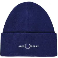 Fred perry Beanie met grafisch logo voor volwassenen (Franse marine)