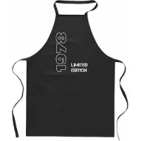 Mijncadeautje Limited Edition 1978 - keukenschort - kookschort - BBQ schort - 100% katoen - leeftijd - geboortejaar - verjaardag en feest - cadeau - kado - unisex - zwart