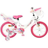 Volare Unicorn Kinderfiets - Meisjes - 16 inch - Wit - Twee Handremmen