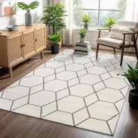 Muratap Trellis uni effen laagpolig vloerkleed modern 80x150 cm