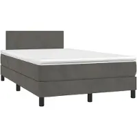 Syfax Boxspring met matras fluweel donkergrijs 120x200 cm