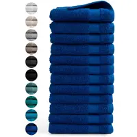 DoubleDry Handdoeken 50 x 100 - set van 12 - Hotel kwaliteit 500 g/m2 - 12x Klassiek Blauw