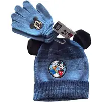Disney Mickey Mouse Kinder Winterset – Muts & Handschoenen – Blauw – Warm & Zacht – One Size – Jongens & Meisjes – Officiële Mickey Merchandise